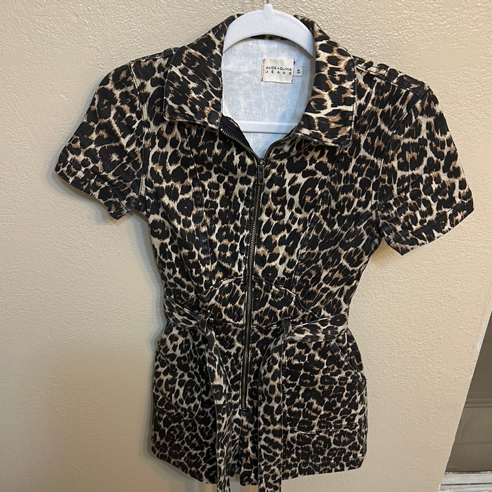 Alice + Olivia Leopard Print Jumpsuit